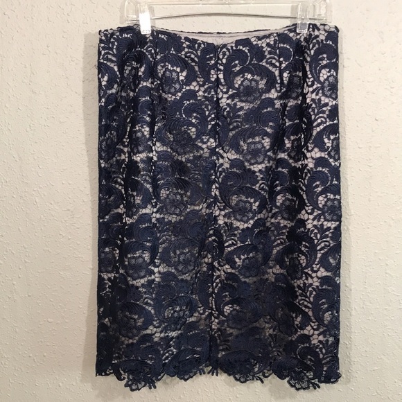 Jacques Vert New Navy Blue Lace Skirt size 14 - Picture 2 of 10
